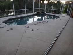 Before Installing Pavement Around the Pool — Sarasota, FL — Custom Pavers of Southwest Florida