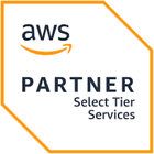 AWS Partner Select Tier Services badge with Amazon logo.