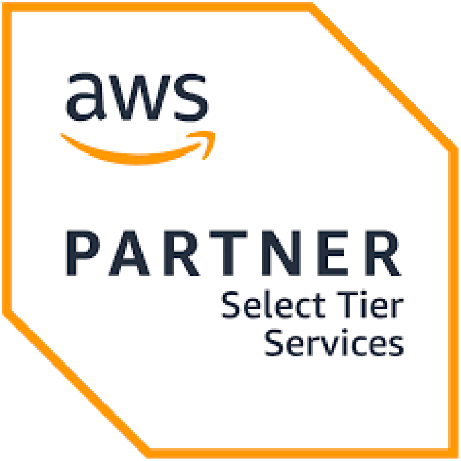 AWS Partner Select Tier Services badge with Amazon logo.