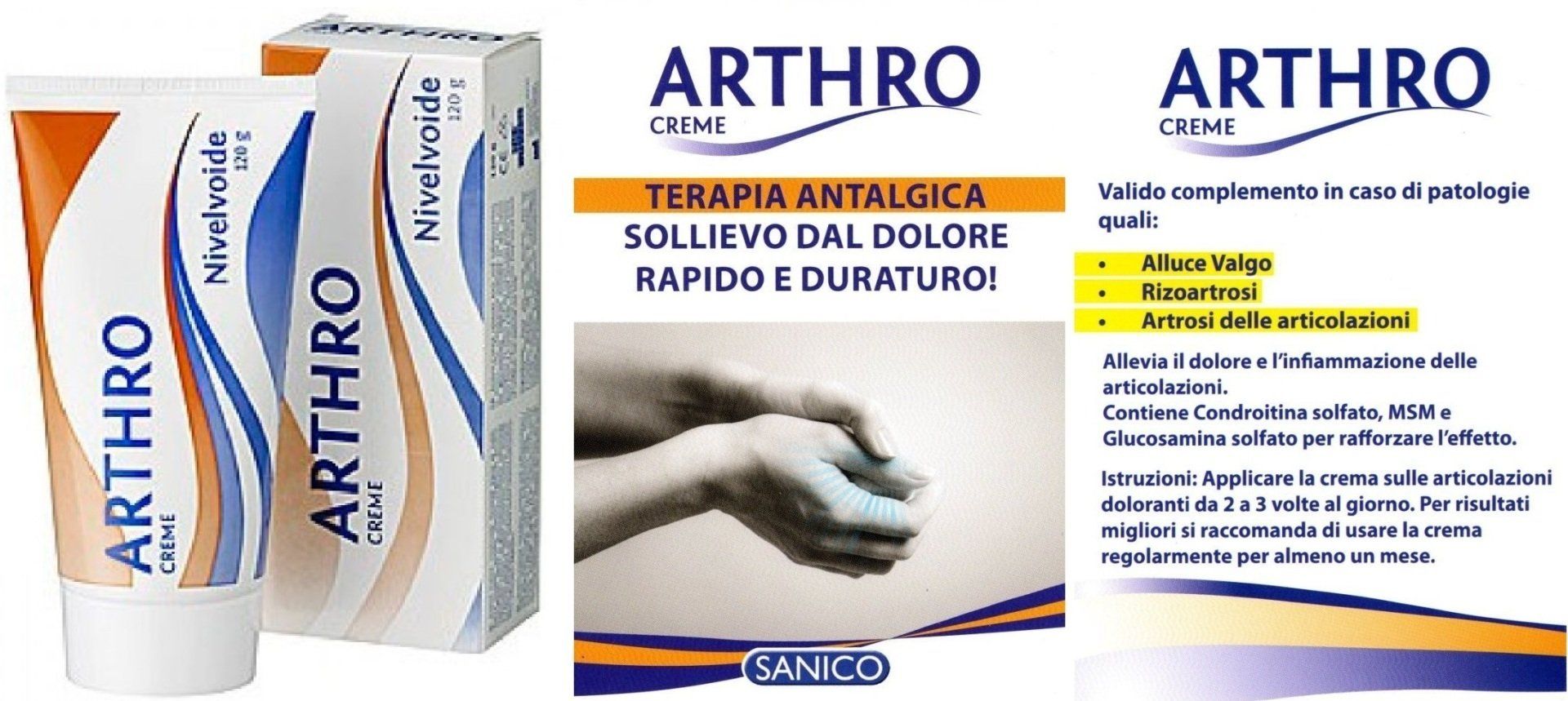 CREMA ARTHRO TERAPIA ANTALGICA SOLLIEVO DAL DOLORE RAPIDO E DURATURO
