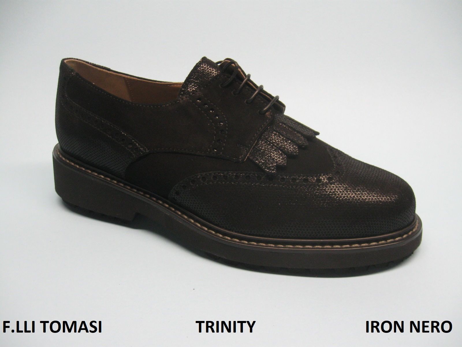 CALZATURIFICIO F.LLI TOMASI SCARPA STRINGATA INVERNALE PREDISPOSTA PER PLANTARE DONNA MODELLO TRIXI COLORE NERO