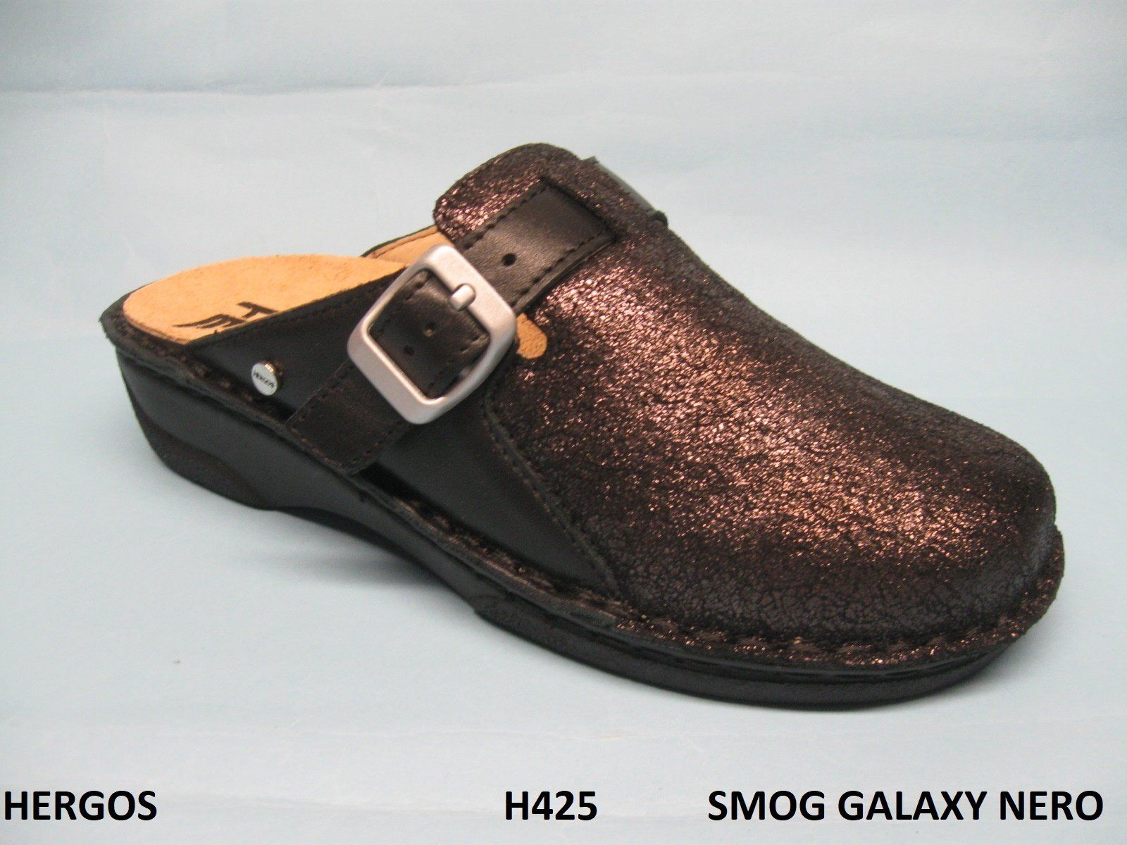 CALZATURIFICIO SABATINI HERGOS CIABATTA PUNTA CHIUSA PREDISPOSTA PER PLANTARE DONNA MODELLO H467  COLORE SMOG GALAXY BORDEAUX