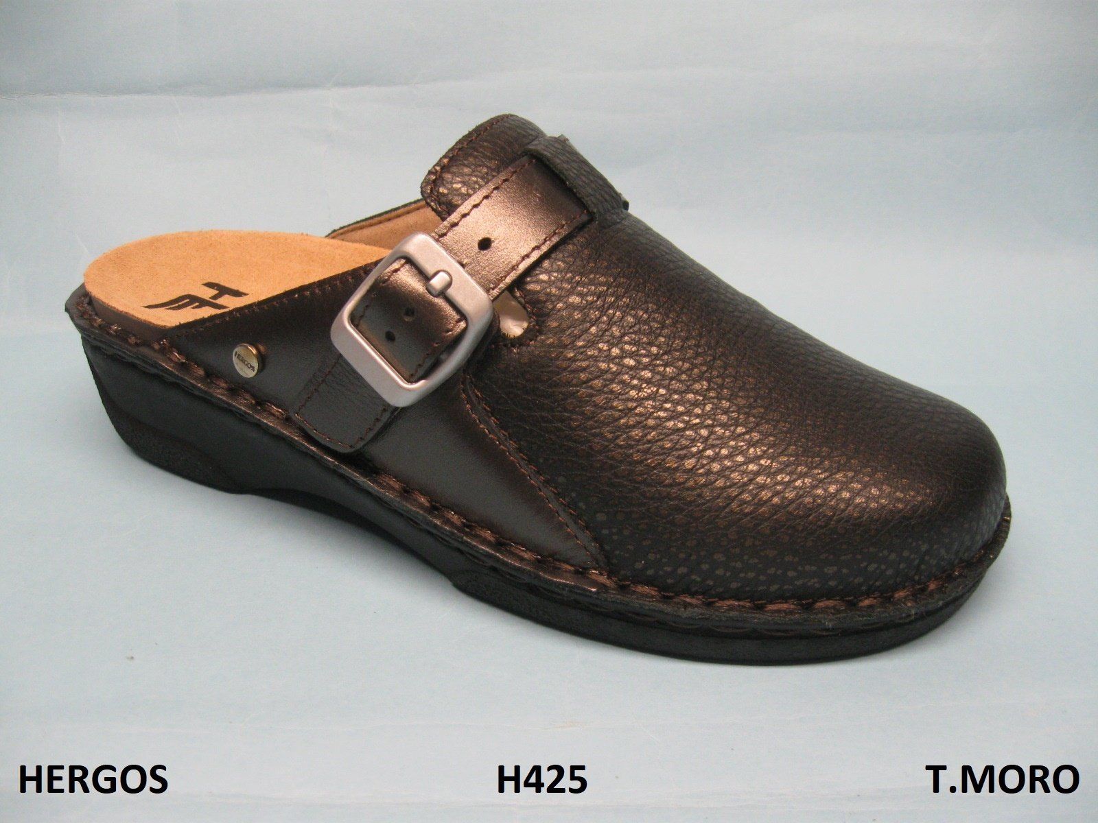 CALZATURIFICIO SABATINI HERGOS CIABATTA PUNTA CHIUSA PREDISPOSTA PER PLANTARE DONNA MODELLO H425  COLORE TESTA DI MORO