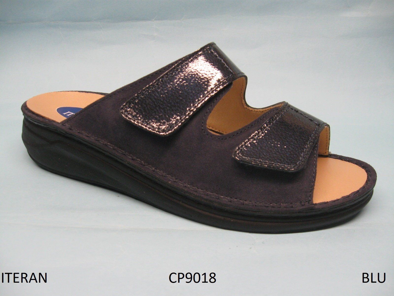 CALZATURIFICIO ITERSAN CIABATTA PUNTA APERTA PREDISPOSTA PER PLANTARE DONNA  MODELLO CP9018  COLORE BLU