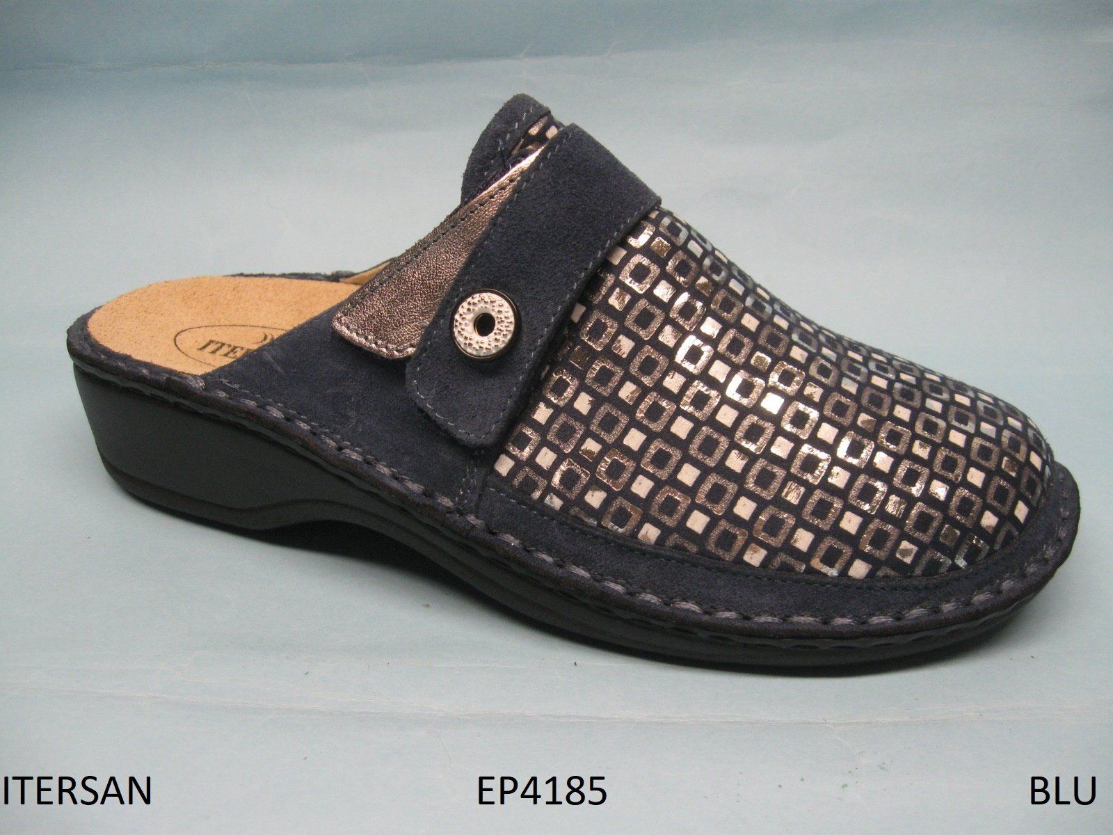 CALZATURIFICIO ITERSAN CIABATTA PUNTA CHIUSAPREDISPOSTA PER PLANTARE DONNA MODELLO EP4185 COLORE BLU