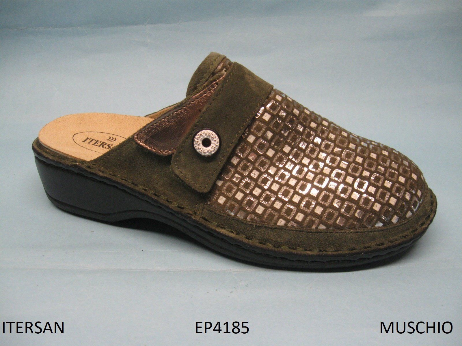 CALZATURIFICIO ITERSAN CIABATTA PUNTA CHIUSAPREDISPOSTA PER PLANTARE DONNA  MODELLO EP4185 COLORE MUSCHIO