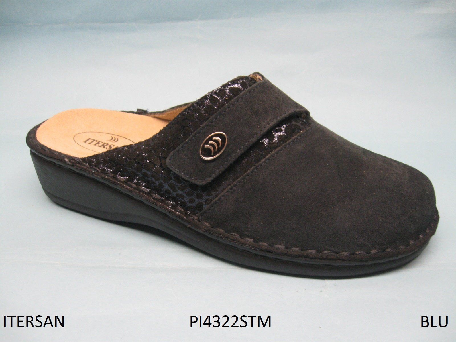 CALZATURIFICIO ITERSAN CIABATTA PUNTA CHIUSAPREDISPOSTA PER PLANTARE DONNA  MODELLO PI4322STM COLORE BLU