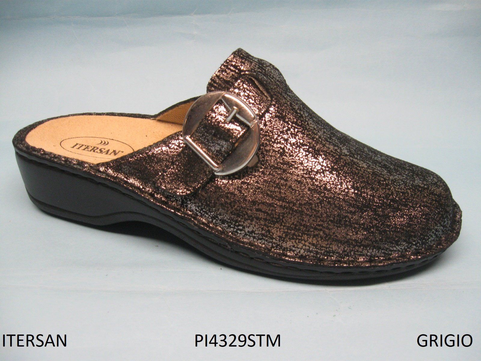 CALZATURIFICIO ITERSAN CIABATTA PUNTA CHIUSAPREDISPOSTA PER PLANTARE DONNA  MODELLO PI4329STM COLORE GRIGIO