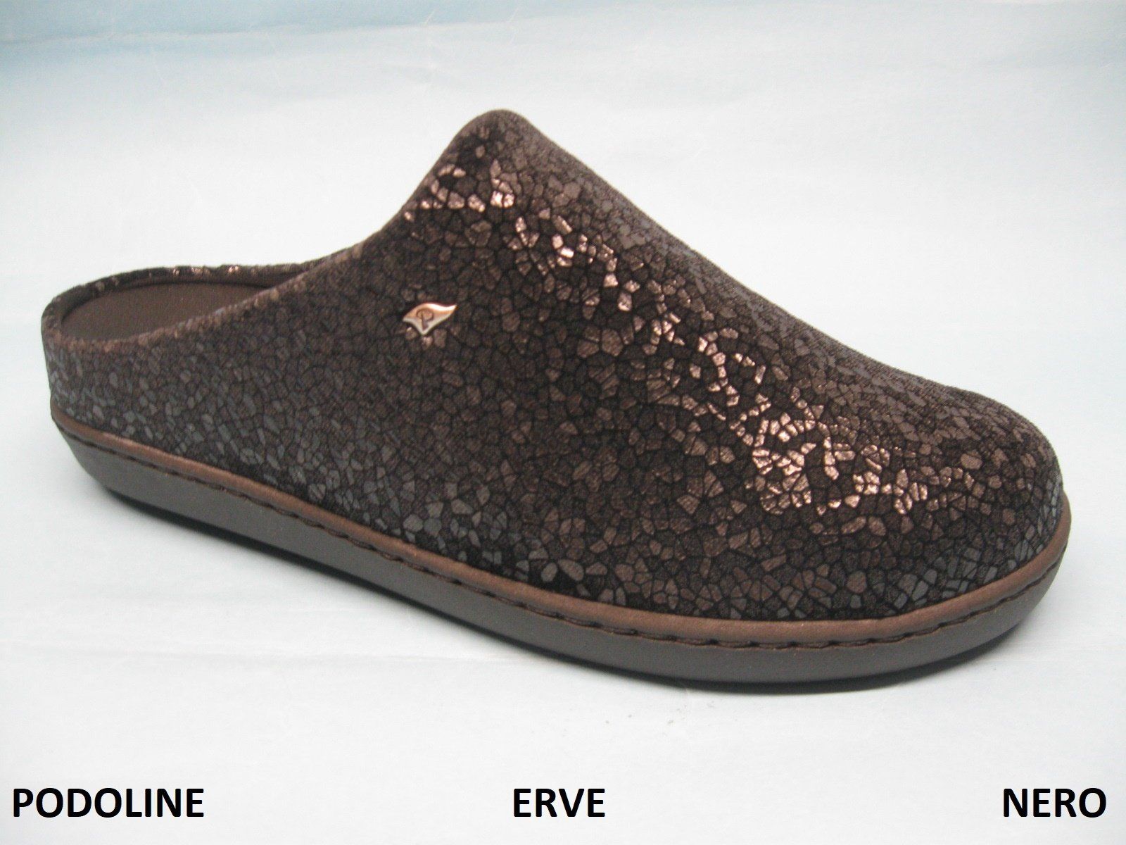 CALZATURIFICIO PODOLINE CIABATTA PUNTA CHUSA PREDISPOSTA PER PLANTARE DONNA MODELLO ERVE  COLORE NERO