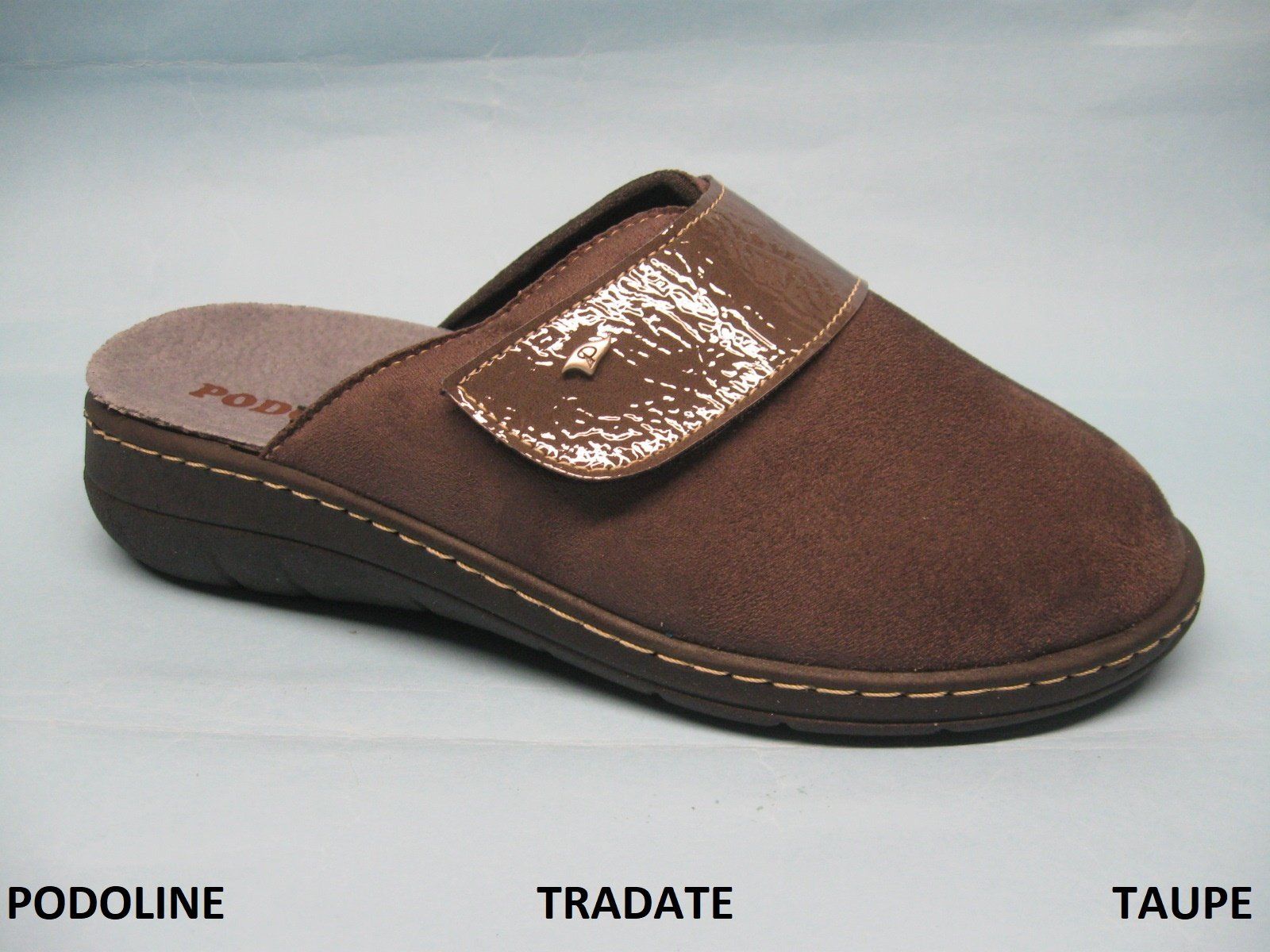 CALZATURIFICIO PODOLINE CIABATTA PUNTA CHUSA PREDISPOSTA PER PLANTARE DONNA MODELLO TRADATE COLORE TAUPE