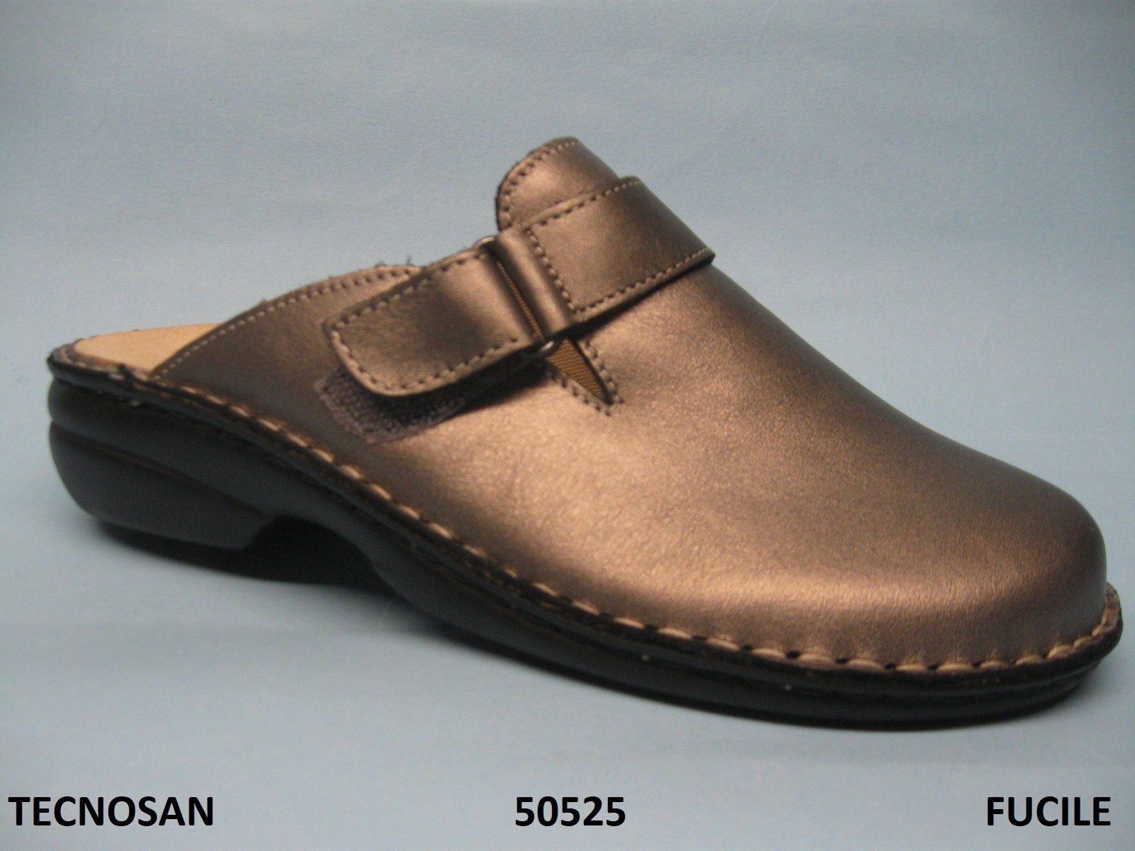 CALZATURIFICIO TECNOSAN CIABATTA PUNTA CHUSA PREDISPOSTA PER PLANTARE DONNA MODELLO 50525  COLORE CANNA DI FUCILE