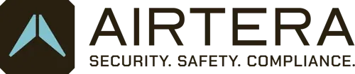 Logo for Airtera, a security company, featuring a teal, upward-pointing arrow within a dark square.
