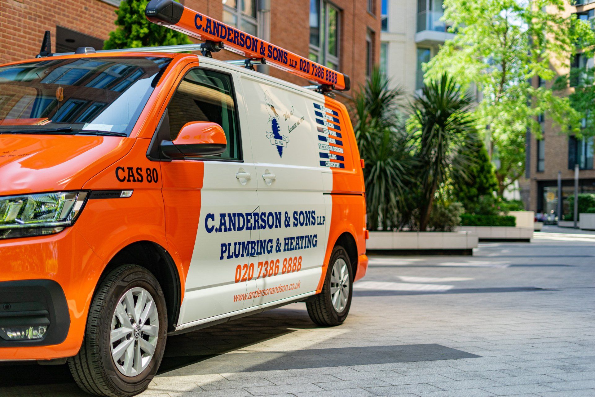 Anderson & Sons - Plumbers and Heating Company Fulham, London  - Van at Customer Site