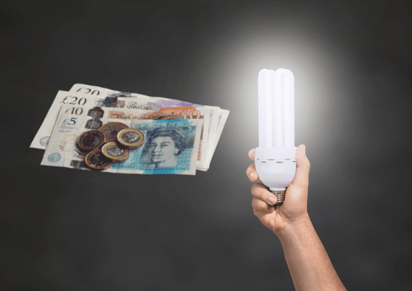Energy Saving lightbulb cash pounds