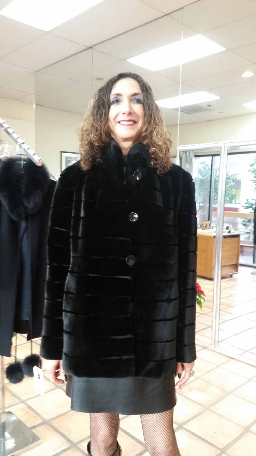 Black Fashioned Fur Jacket