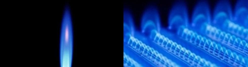 Fiamma in una caldaia