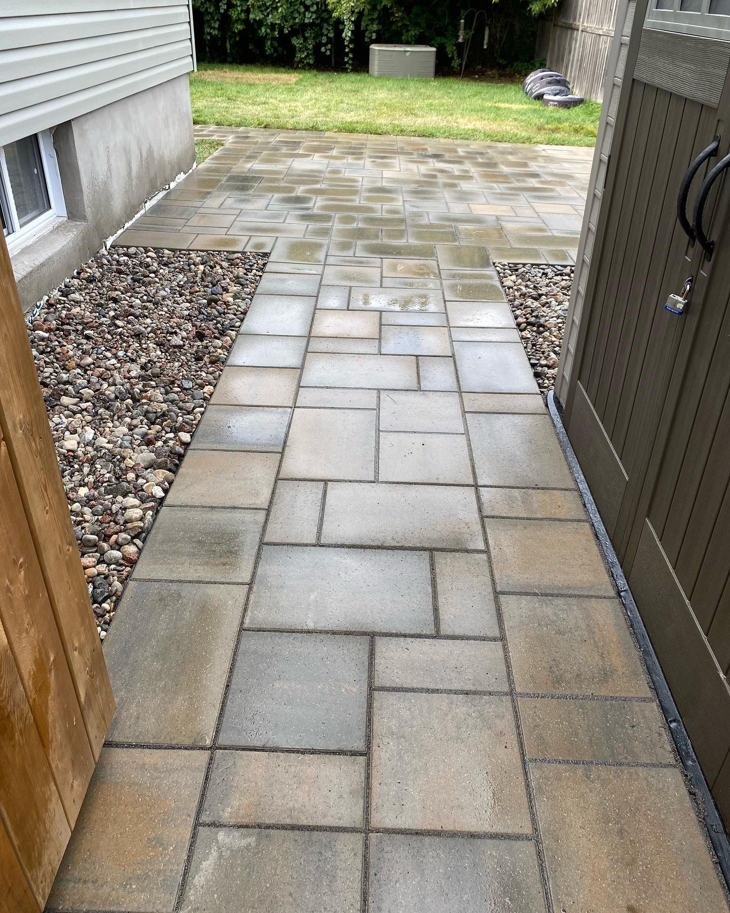 paver walkway near a house