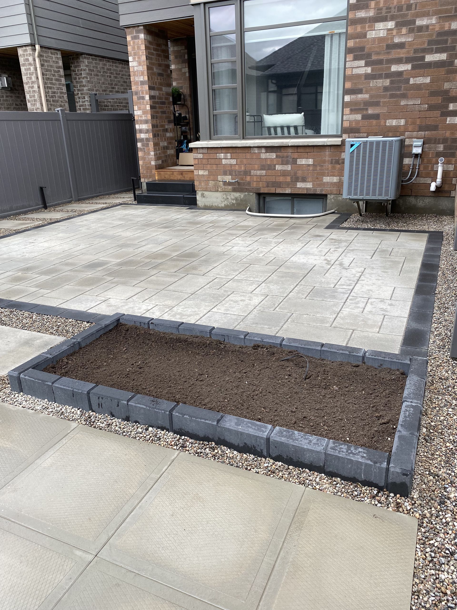 garden bed installed outside a house