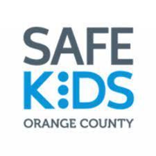 The logo for safe kids orange county is blue and black.
