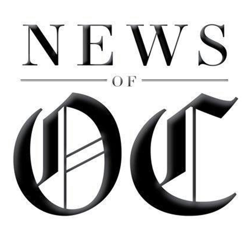 A black and white logo for the news of oc newspaper.