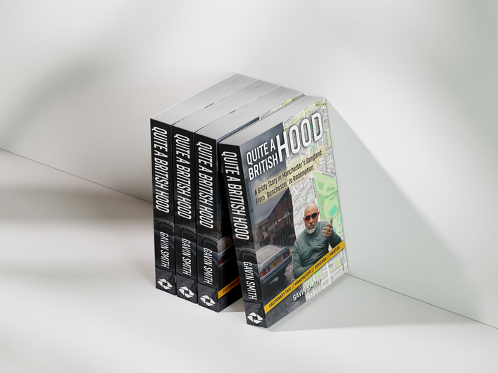 Book cover titled “Write a British Hood” standing on a light gray surface.