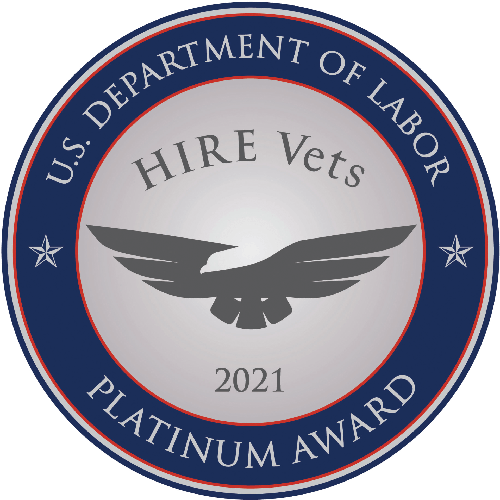 Hire Vets Platinum Award medallion image