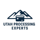 Utah Processing Experts logo: Mountains above a credit card, with text below.