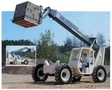 Forklifts — Man Driving A Rough Terrain Telescopic Forklifts In Manorville, NY