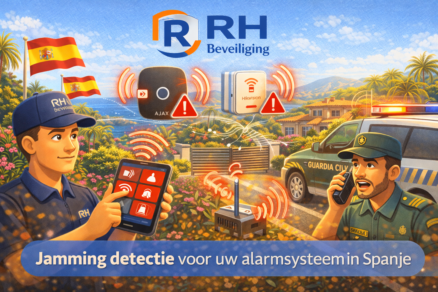 AJAX alarmsysteem met jamming detectie, bescherming tegen signaalstoring voor uw alarmsysteem