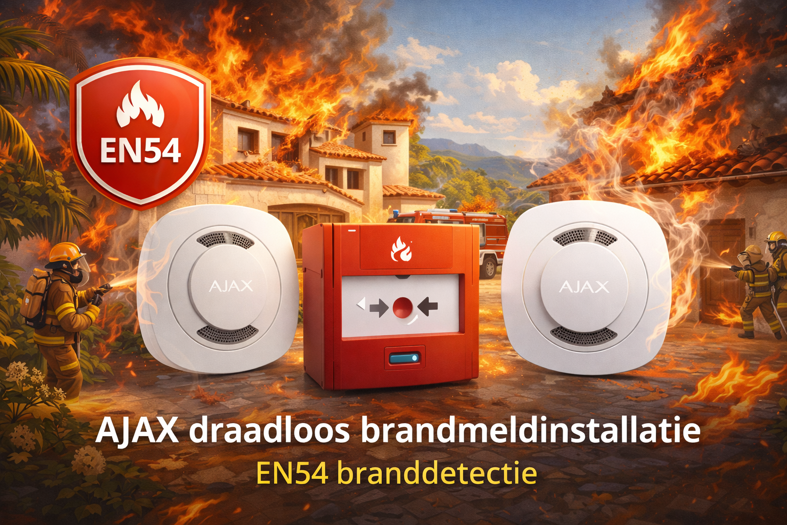 AJAX draadloos brandmeldinstallatie - EN54 branddetectie