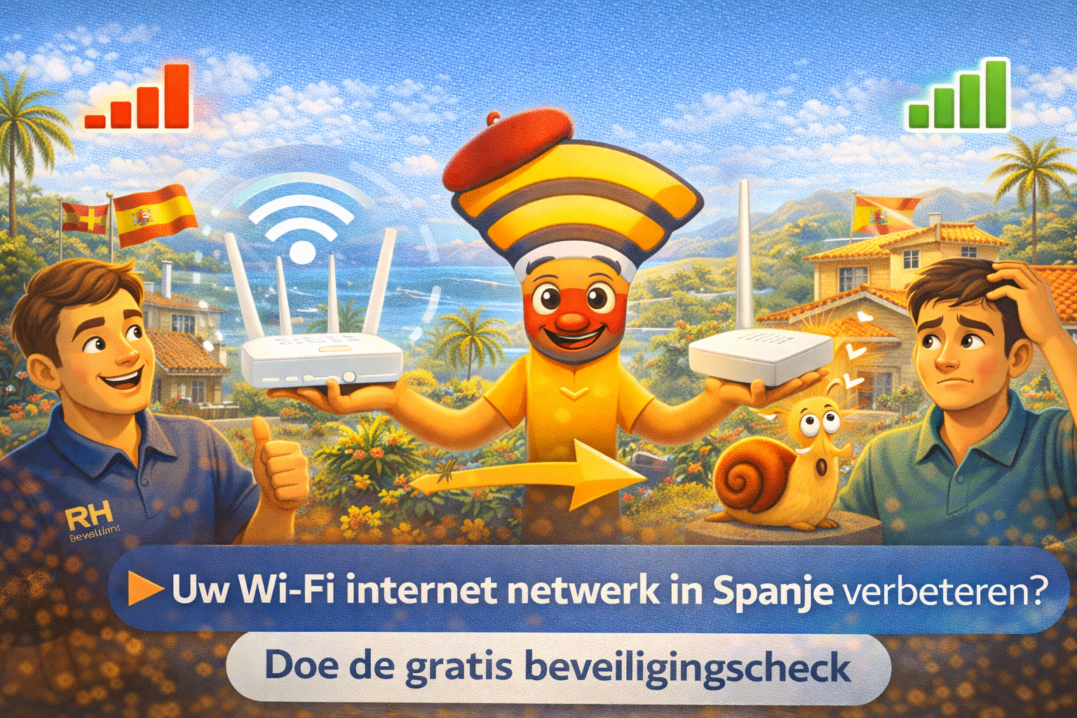 Altijd betrouwbaar en supersnel internet, overal in huis én in uw tuin in Spanje!