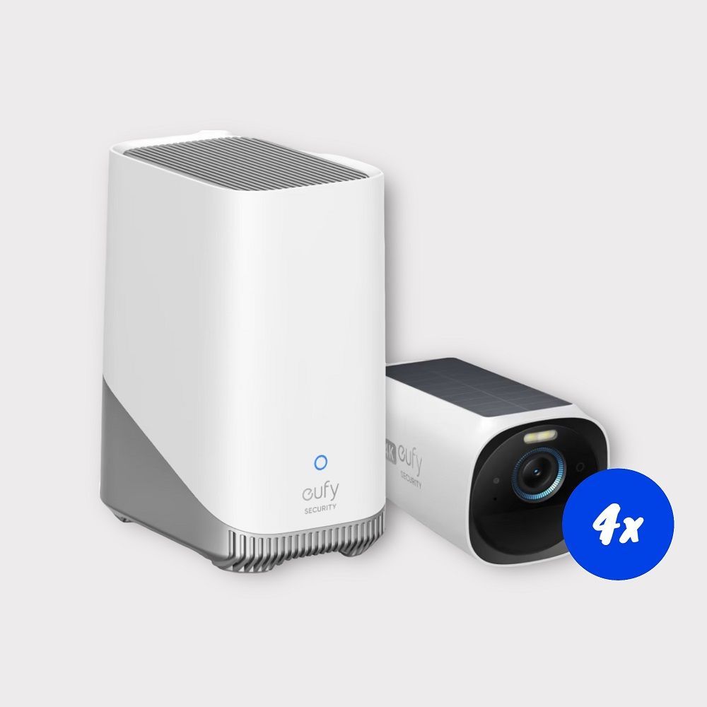 Eufycam 3 solar camerasysteem 4-pack + HomeBase 3