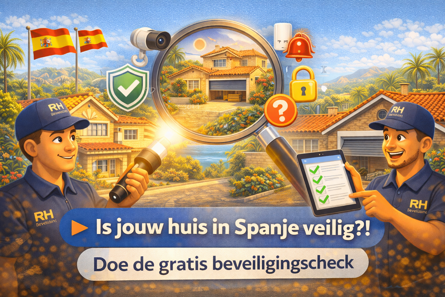 Onze professionele beveiligers checken de veiligheid van je woning in Spanje