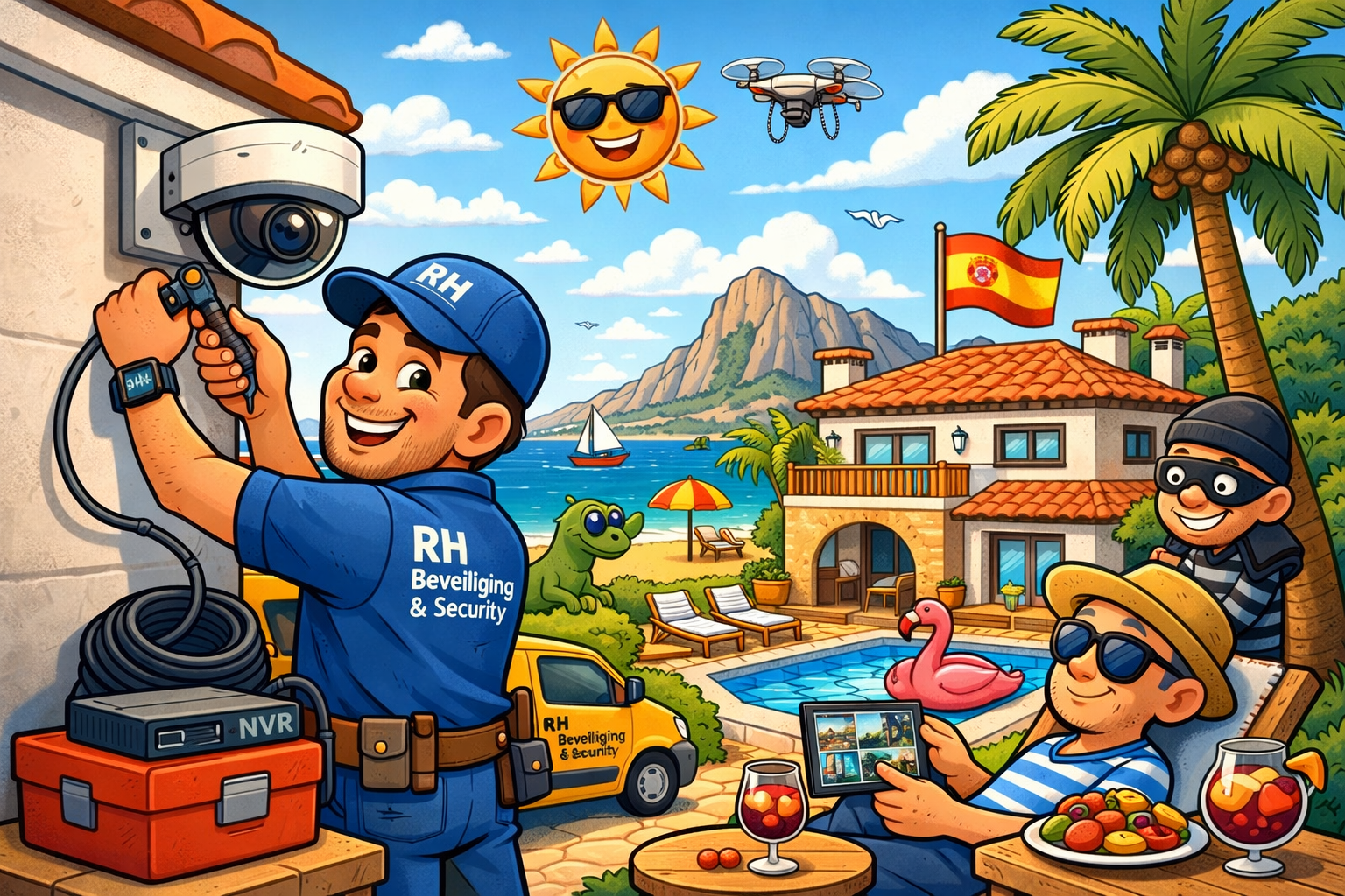 PoE camerasysteem installeren in Spanje  Professionele camerabewaking