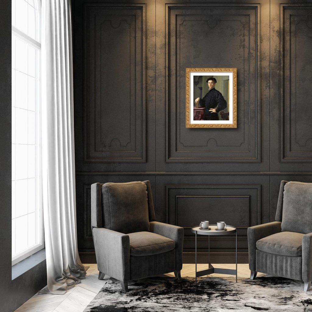 Un soggiorno con due sedie e un quadro alla parete