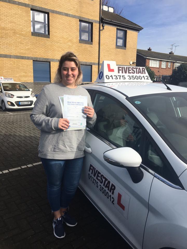 Bethany passed her driving test with Nicola  in 2018 - FIVESTAR Driver Training