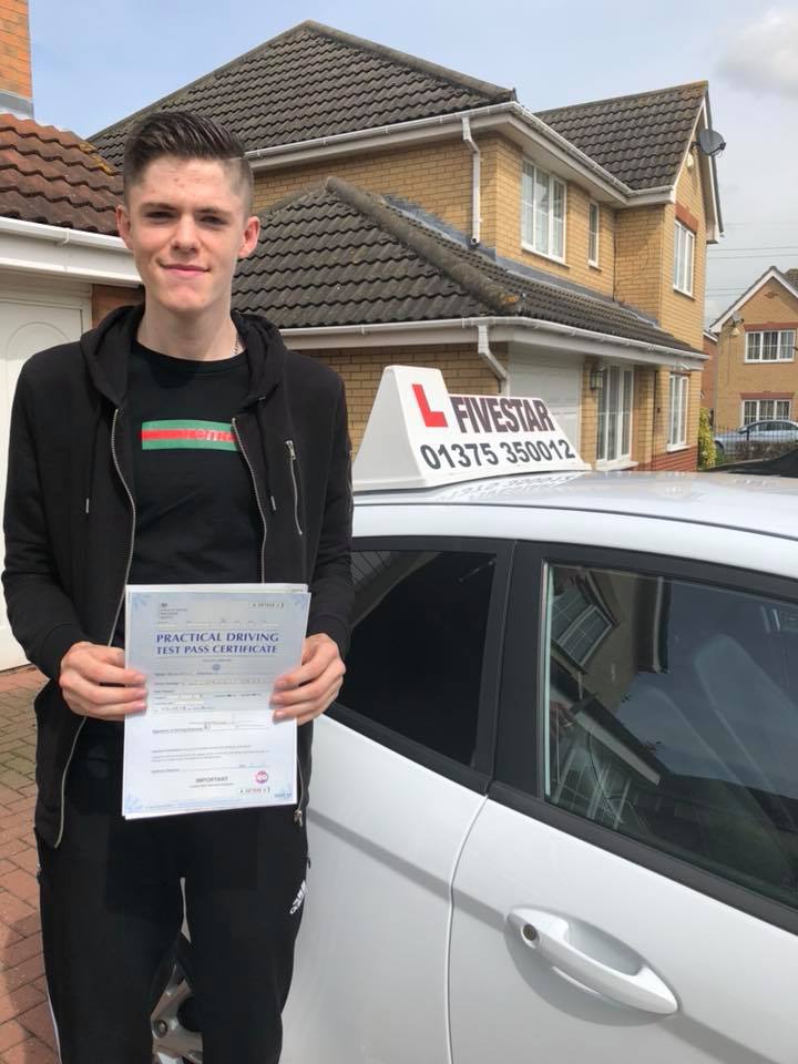 Brandon passed his driving test with Teena in 2018 - FIVESTAR Driver Training
