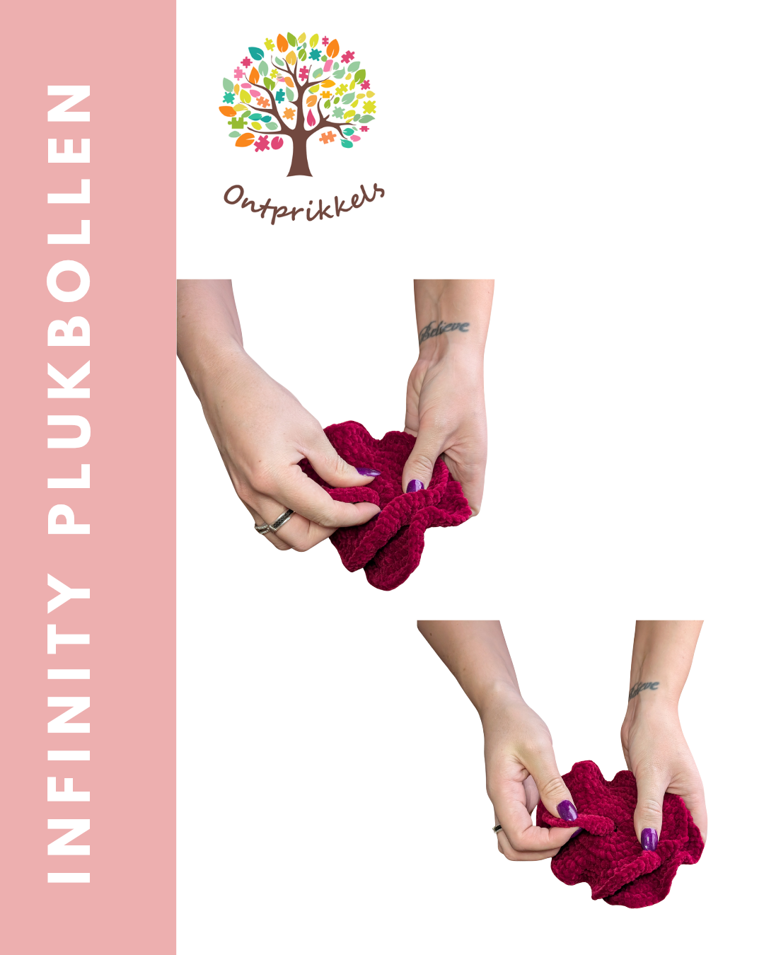 Infinity Plukbol – de zachte fidget die nooit stopt!