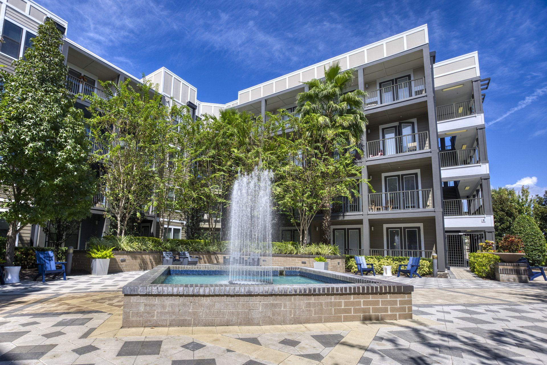 fountain outside at NoHo Flats