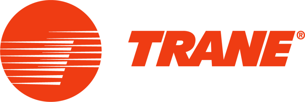 Trane logo: Orange circle with a stylized