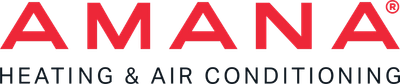 Amana Heating & Air Conditioning logo in red and black text