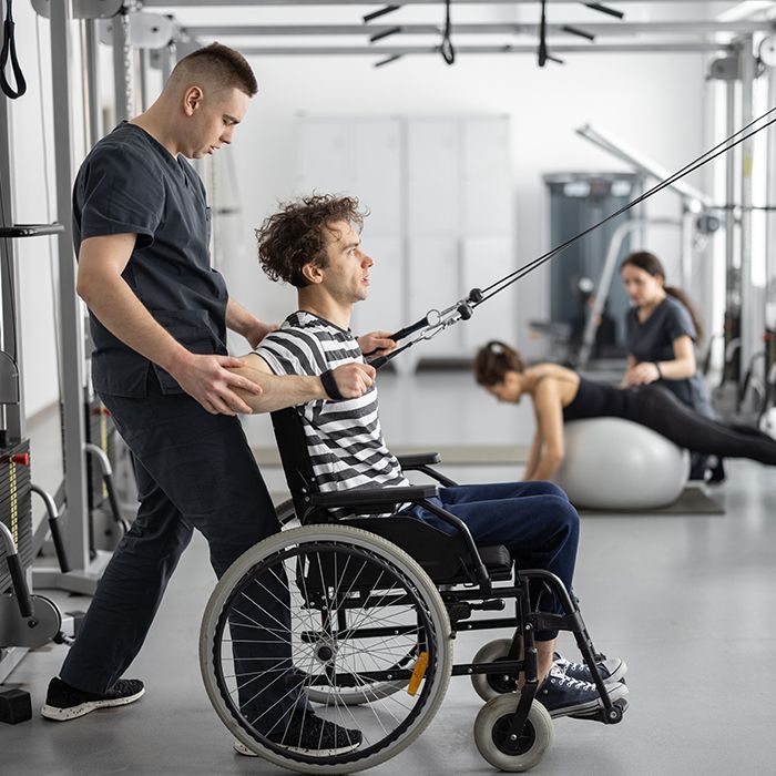 a person with disability working out