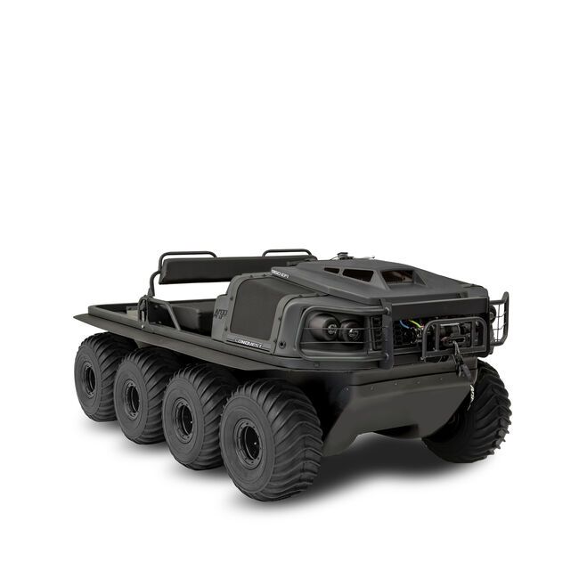 A Yellow and Black Vehicle With Six Wheels on a White Background — MPE Adventure Quads & Bikes In Thornton, NSW