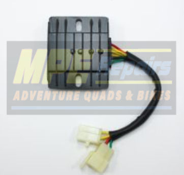 Black Motorcycle Voltage Regulator With Fins Wired Connector — MPE Adventure Quads & Bikes In Thornton, NSW