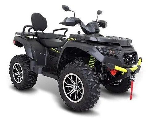 A black ATV is sitting on top of a white surface  — MPE Adventure Quads & Bikes In Thornton, NSW