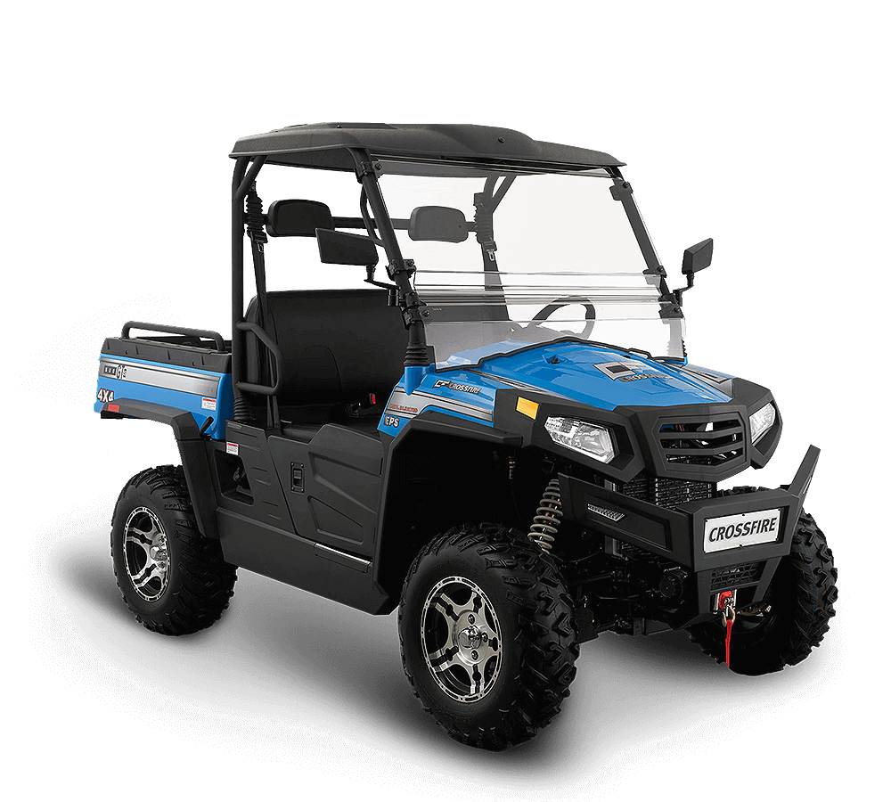 A Blue and Black Atv is on a White Background — MPE Adventure Quads & Bikes In Thornton, NSW