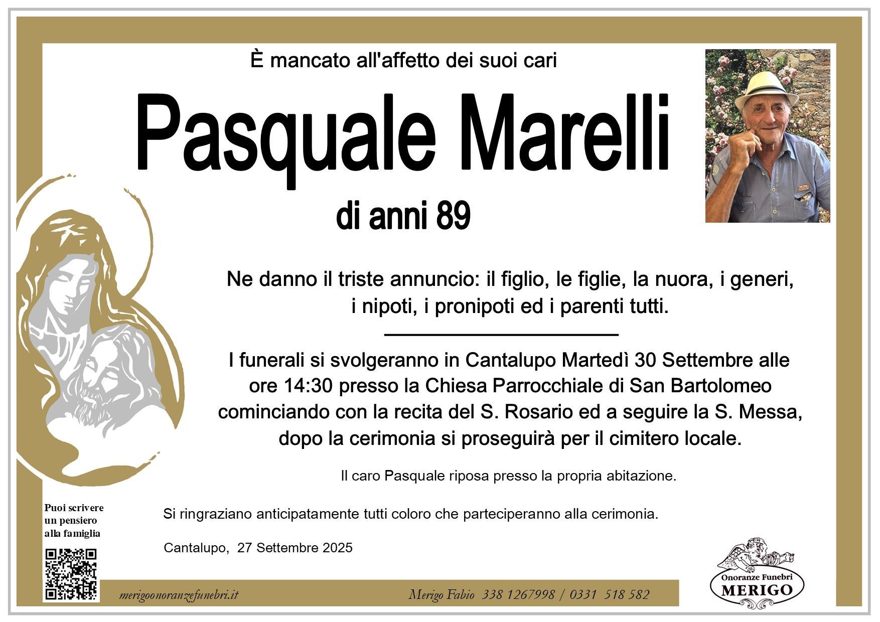 necrologio Pasquale Marelli