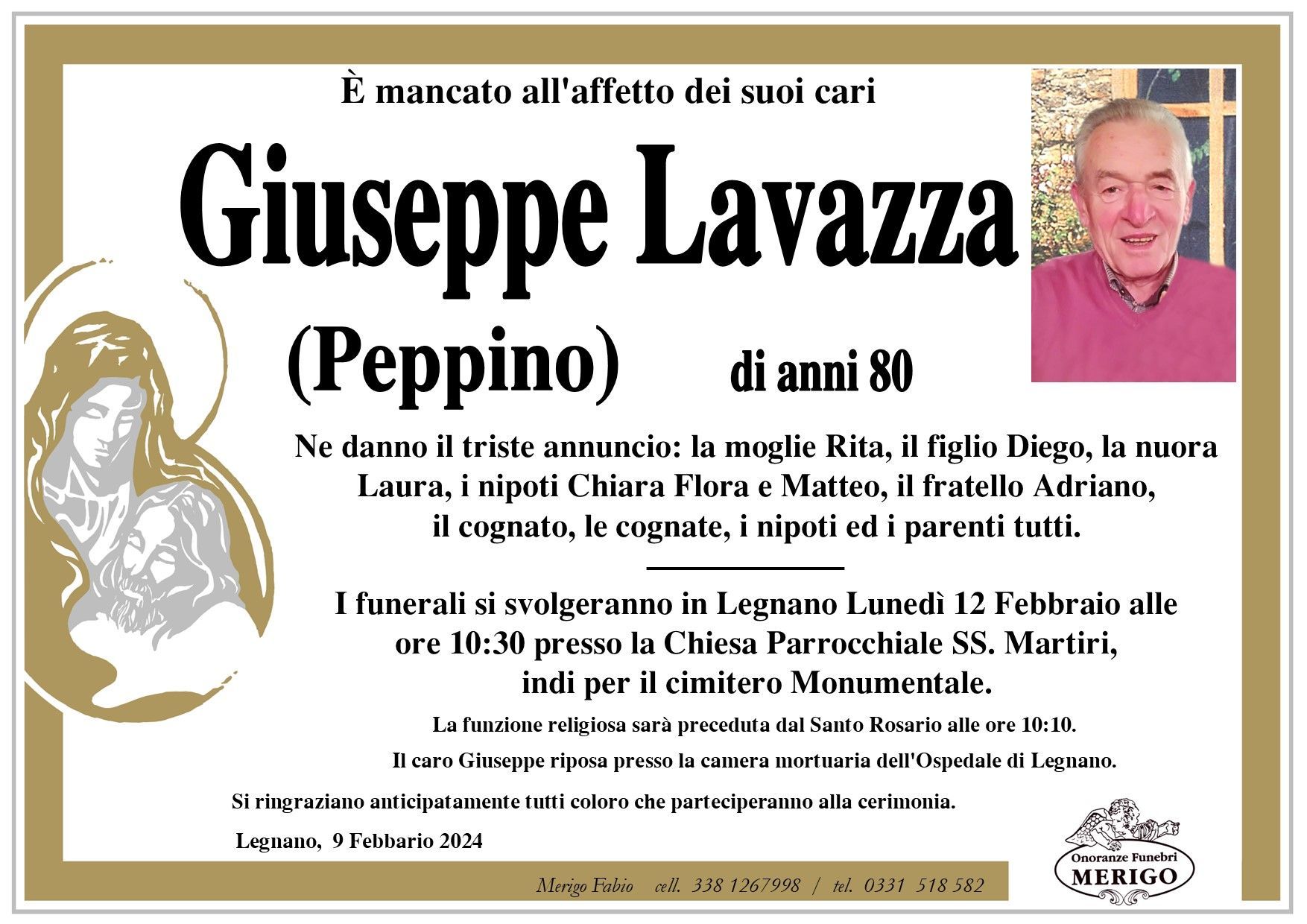necrologio Giuseppe Lavazza