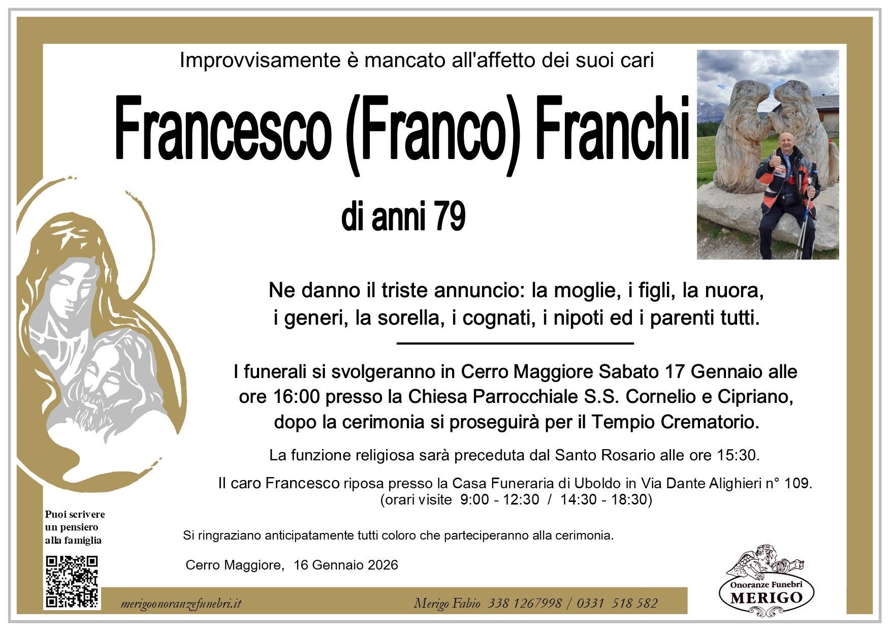 necrologio Francesco (Franco) Franchi