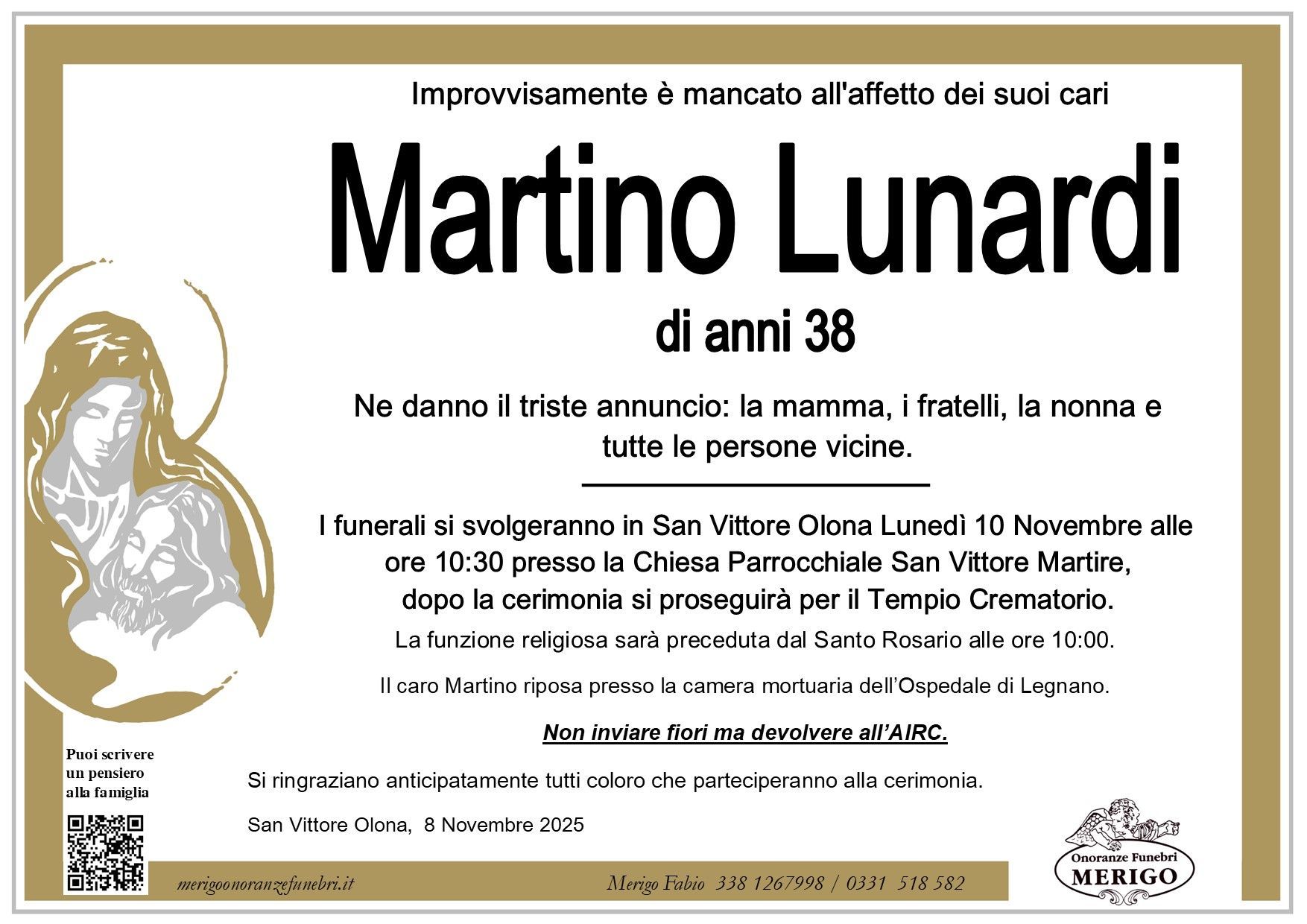 necrologio Martino Lunardi